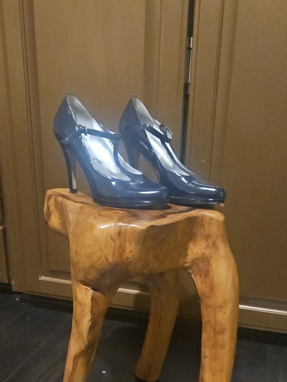Patent Leather Mary Jane High Heels in Black